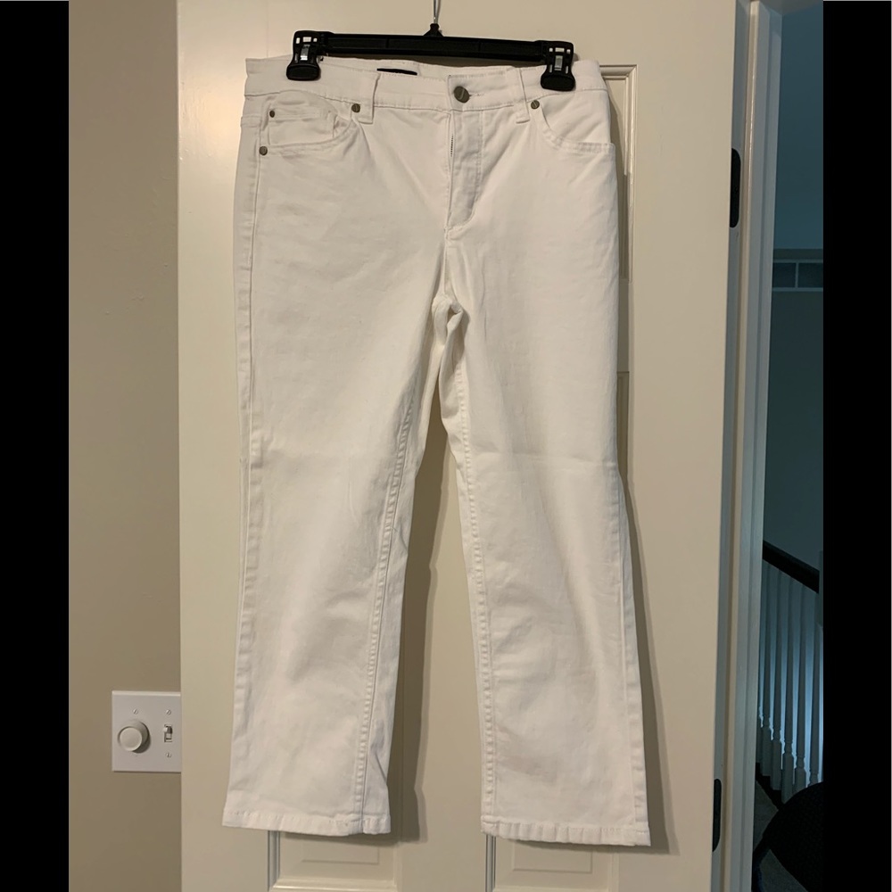 Jones New York white kick crop denim jeans